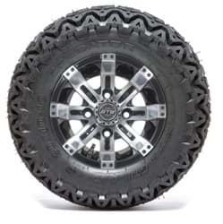 Picture of 10” GTW Tempest Black and Machined Wheels with 20” Predator A/T Tires – Set of 4