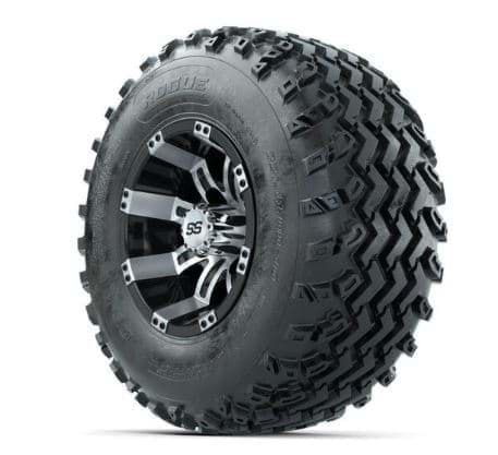 Picture of GTW Tempest Machined/Black 10 in Wheels with 22x11.00-10 Rogue All Terrain Tires – Full Set]