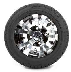 Picture of 10” GTW Vampire Black and Machined Wheels with 18” Fusion Street Tires – Set of 4