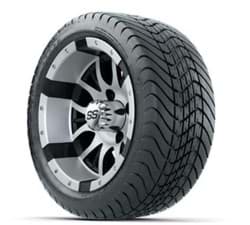 Picture of GTW Diesel Machined/Black 12 in Wheels with 215/35-12 Mamba Street Tires – Full Set